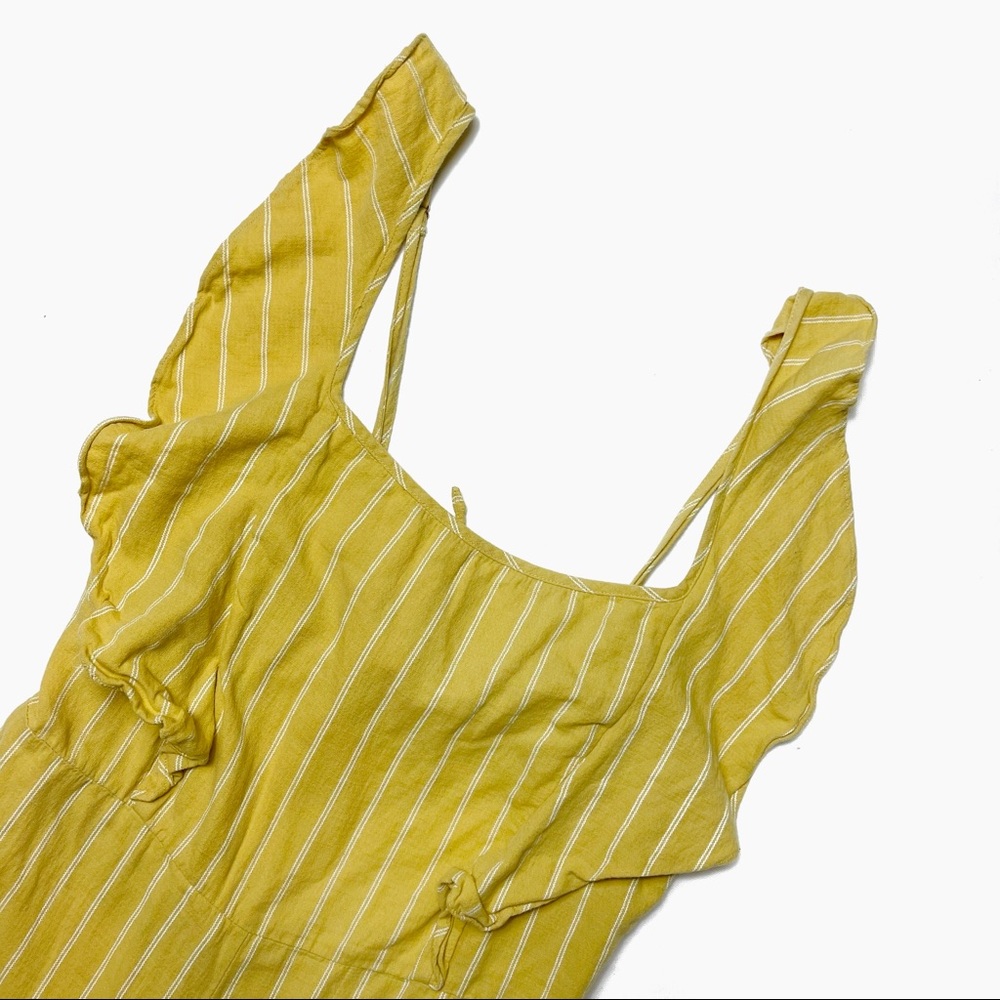 LèRumi Yellow & White Striped Sleeveless Jumpsuit